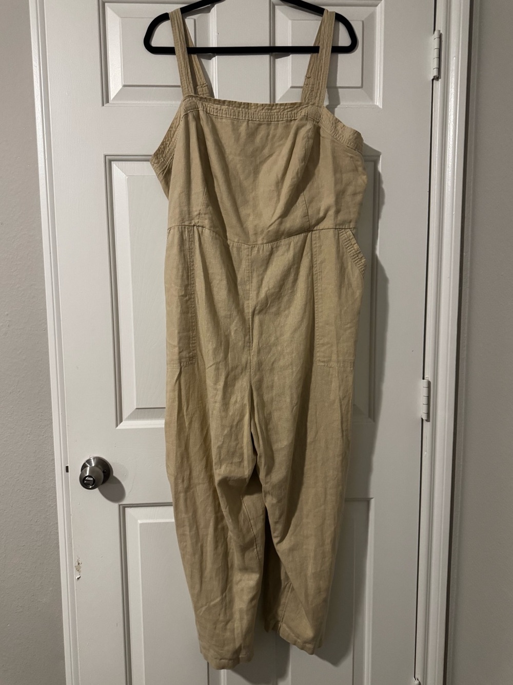 Old Navy sleeveless square neck linen-blend wide leg jumpsuit
